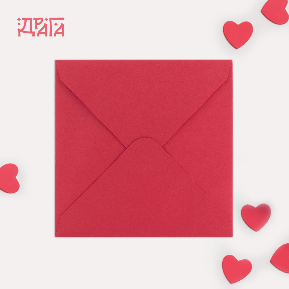 Квадратен плик за писмо - червен 67 - Image 3