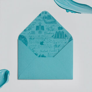 Плик с принт - Синьо пътешествие