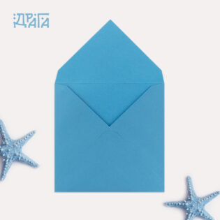 Цветен квадратен плик - син 75